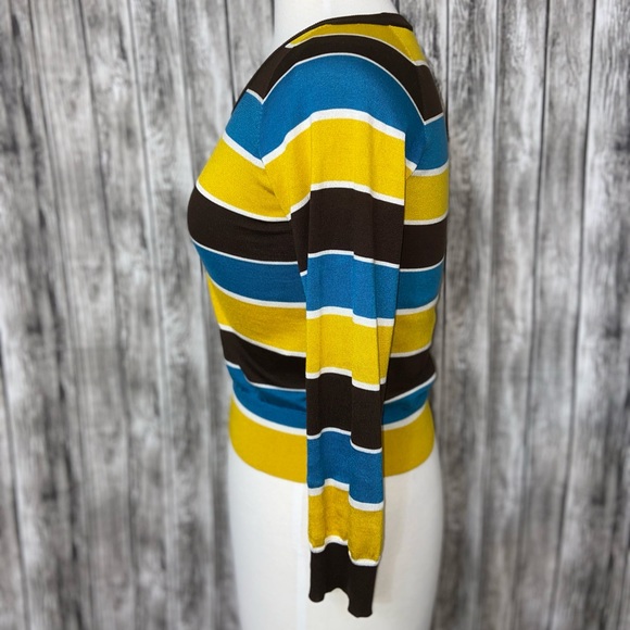 DOLCE & GABBANA 100% Silk Striped Multicolored Pullover Sweater Size 40 (US S) - Picture 6 of 13